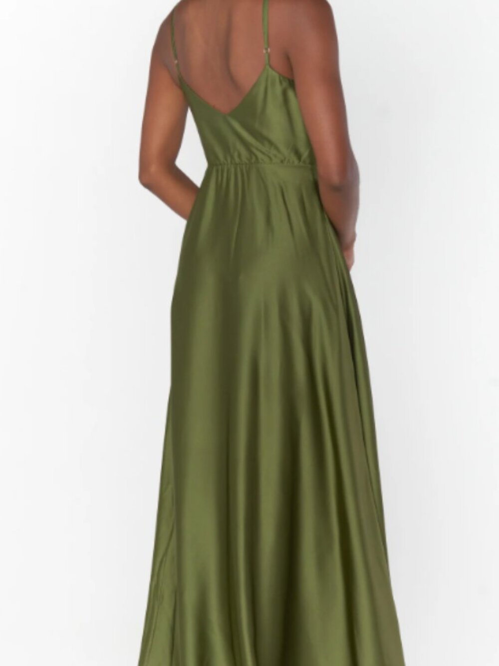 SHOW ME YOUR MUMU // Faith Maxi Dress ~ Rich Olive Luxe Satin - Picture 3 of 6
